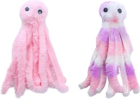 EPIPHQNY Cat Plush Octopus Teether Toy Kitten Chewing Molar Rod Interactive Pet Cat Biting Resistant Teaser Toy