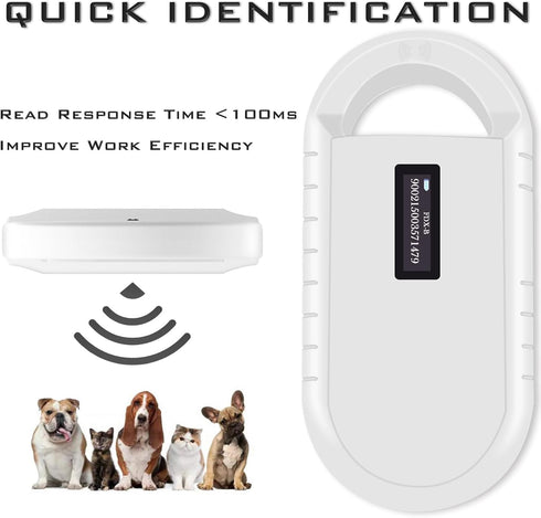 Smoostart Microchip Scanner, 1000 Records Huge Data Storage, Compatible with FDX-B/EMID Microchips