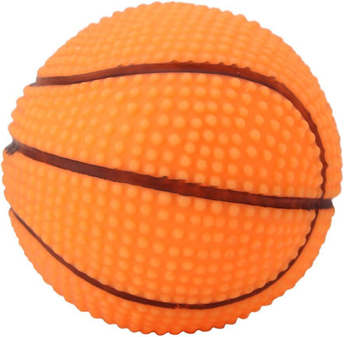 Zerodis Adorable Squeaky Basketball Toy for Puppies - Rubber Dog Plaything