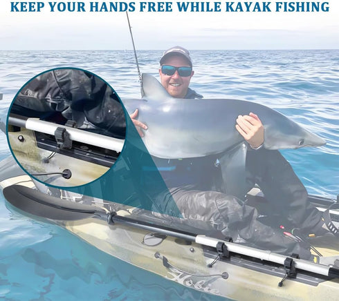 Kayak Paddle Holder, Fishing Net and Poles Holder, Track Mount Accessories for Fishing Kayak, Canoe, Paddle Board