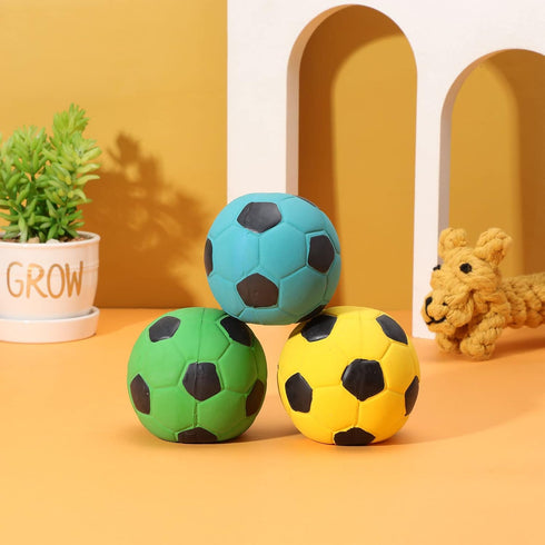 9 Pcs Latex Squeaky Dog Toys Ball - Interactive Fetch Toys for Small Medium and Large Dogs
