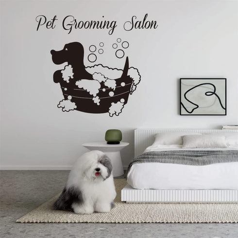 Pet Wall Sticker - Removable PVC Decals for Grooming Salon, Create a Playful Atmosphere (Black, 22"x18")