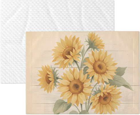 Futterya 3D Plush Pet Blanket Sunflower Bouquet Vintage Style Paw Print Design Soft Fluffy Blankets Throw for Dog Puppy