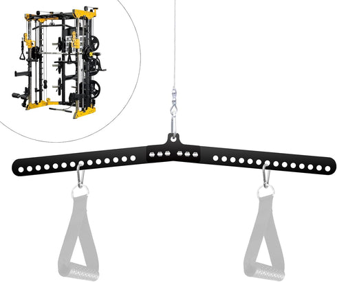32" Gym(8mm) D Handle Cable Crossover Double Pulley System Workout Rope Exercise Machine Accessories Spreader Lat Pull