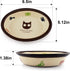 Oval Ceramic Cat Food Bowl, Cute Cartoon Pattern, Basic Dog & Cat Bowl, Small Pet Feeding Dishes, Dishwasher Safe