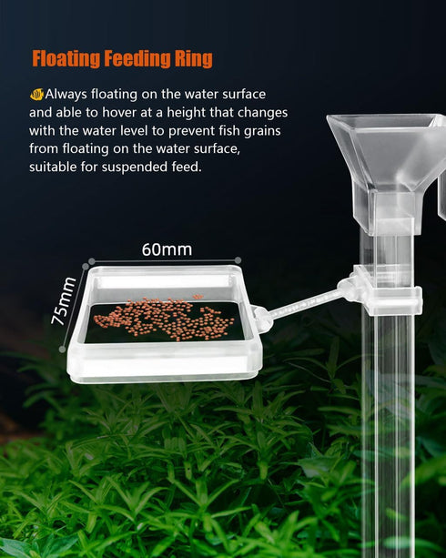 Shrimp Feeding Dish Set, Aquarium Fish Feeder Tube Kit with Feeding Ring and Cleaning Brush