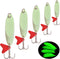 Elyrav Fishing Spoon Lures Glow Spoons Jigging Bait with Sharp Treble Hooks Luminous