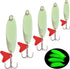 Elyrav Fishing Spoon Lures Glow Spoons Jigging Bait with Sharp Treble Hooks Luminous