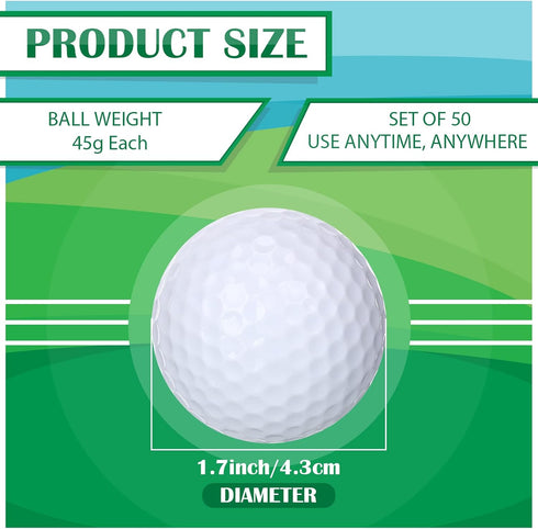 45g Jerify Practice Golf Balls Bulk Solid Rubber Golf Training Balls High Bounce Performance for Hit Away Swing Driving
