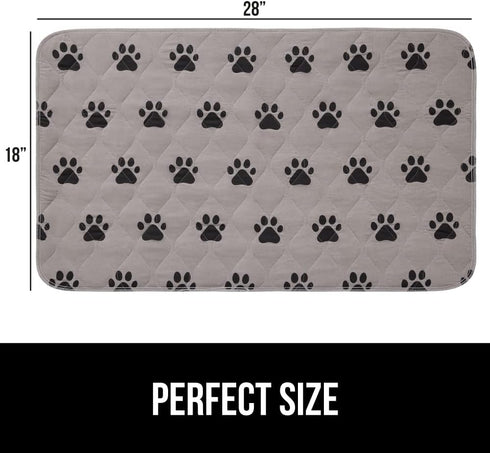 Gorilla Grip Washable Puppy Pads, 28x18, Waterproof Cloth Pee Pad for Training Puppies, Slip Resistant Dog Crate Mat,