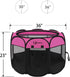 Dog Playpen, Indoor Puppy Pet Playpen for Medium Dogs, Portable Pop Up Kennel with Carrying Case, Hot Pink