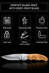 Gentleman’s Folding Pocket Knife - Sharp Blade with Wood Handle - Best Camping, Hunting EDC Gear - Birthday Christmas
