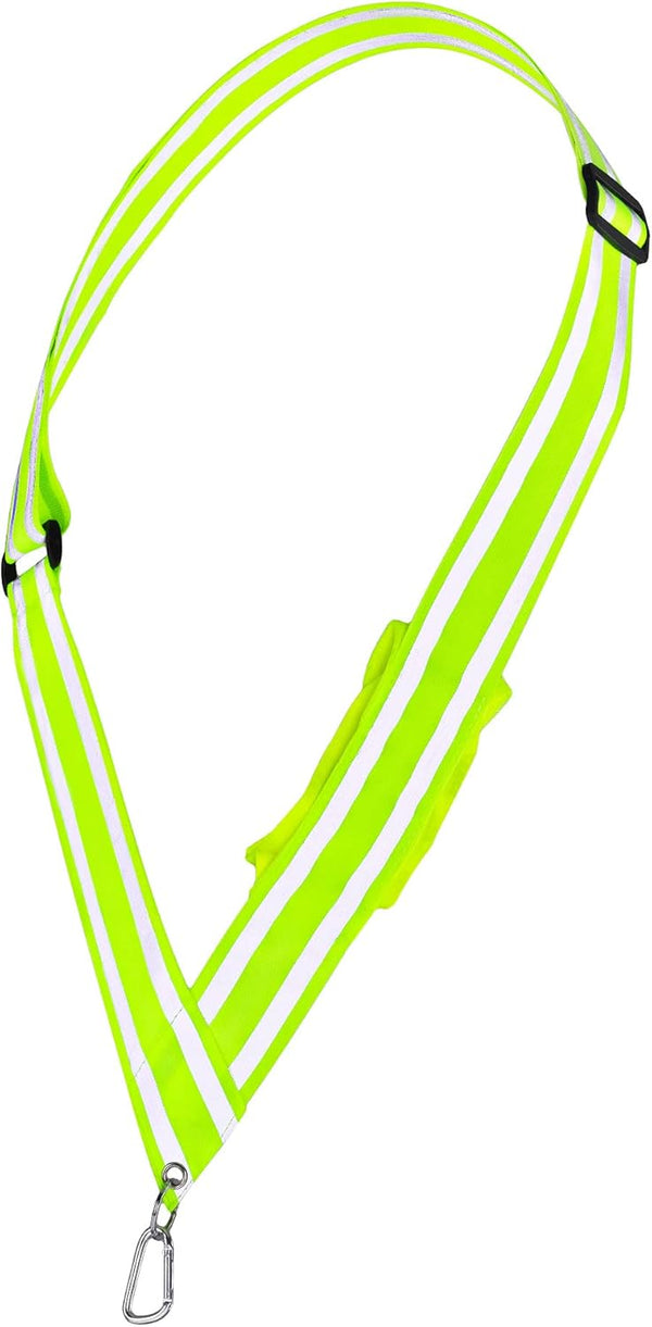 Navaris Reflective Sash - Walking, Cycling, Running Gear with Pocket and Carabiner Clip for Men and Women