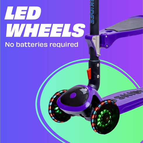 Kick Scooters for Kids Ages 3-5 - Adjustable Height Foldable Scooter with LED Light Wheels and Rear Brake