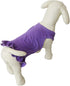 Pet Clothes Small Dog Blank Color Sport Dress T-Shirts Tanks for Female Dogs, 100% Cotton (L, Purple)