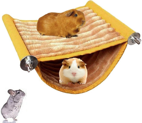 FunMove Hammock Warm Hamster House Mouse Rat Hanging Swing Bed Guinea Pig Cage Bedding Small Pet Animal Double Layer