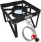 GasOne B-5200K Outdoor Cooker, High Pressure Propane Burner Camp Stove with Steel Braided Hose