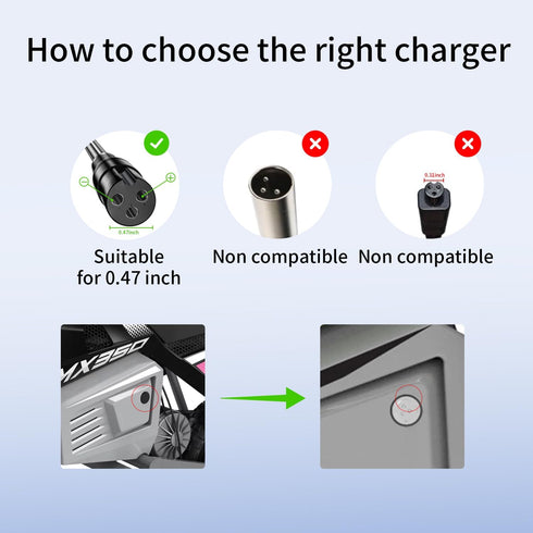 LIANSUM 24V 1.5A MX350 E100 E200 E300, MX400 3-Prong Replace Charger Compatible with Razor Dirt Bike, Electric Scooter