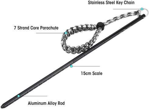 VBESTLIFE 34Cm Diving Stick Pointer Aluminum Scuba Noise Maker Stick Rod Pointer Lobster Tickle Stick with Parachute