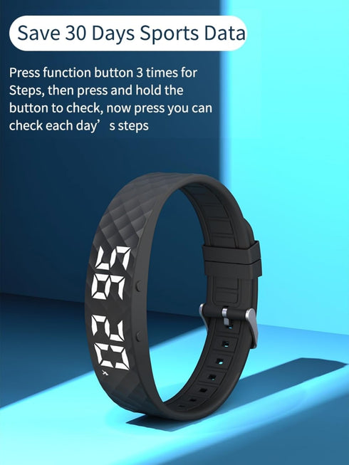 Non-Bluetooth LED Fitness Tracker Watch, No App No Phone Required, Pedometer Watch with Steps, Calories, Sleep Tracker,