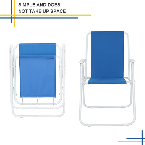 DESIGNSCAPE3D 4.4lbs, 19.1 17.3 29.5 inches Portable Outdoor Beach Chair, Lightweight Sturdy Oxford Cloth, Foldable