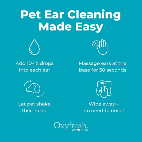 Oxyfresh Advanced Pet Ear Cleaner, 8oz, Best Dog Ear Cleaner Solution for Yeast, Wax, Dirt & Itchy Ear Canal