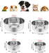 Wontee Stainless Steel Pet Food Water Bowl with Clamp Holder, 2 Packs Feeder for Dog, Bird, Parrot, Cat, Rabbit (L)
