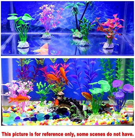 CousDUoBe Artificial Aquatic Plants – 11 Pcs Small Aquarium Plants, Artificial Fish Tank Decorations for Household and