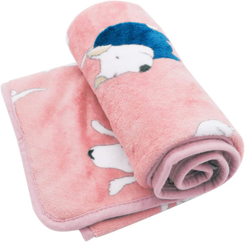 Fluffy Flannel Fleece Pet Dog Bed Throw Blanket Cover for Couch, 29.5 x 39.5 Inches Cute Animals Design Doggy Blankets for Small Medium Puppy Cats by Scheppend