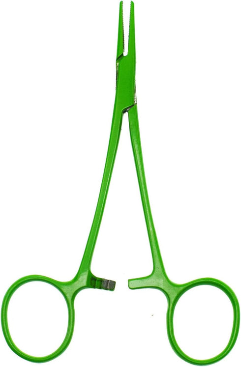 Pet Colourful Stainless Steel Hemostat Forcep Kit, Pet Ear Hair Pull Forcep, Bend Head and Straight Head (Green)