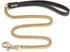Gold Dog Chain Leash, Stainless Steel Metal Chain, 10mm/14mm Curb Cuban Link, 3FT 4FT 5FT with Genuine Leather Handle