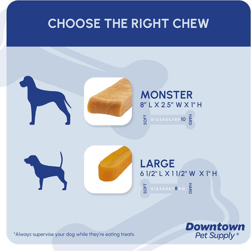 Downtown Pet Supply Yak Cheese Himalayan Dog Chews - Regular Nutrient-Rich Chews for Small to Medium Dogs - 0.5 LB