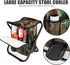 YESIACE Backpack Portable Hiking Camouflage Camping Stool, Folding Camping Chair Stool with Cooler Insulated Picnic Bag
