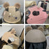Kawaii Round Bear Ears for Helmet, Plush Adhesive Ski Helmet Accessory for Children