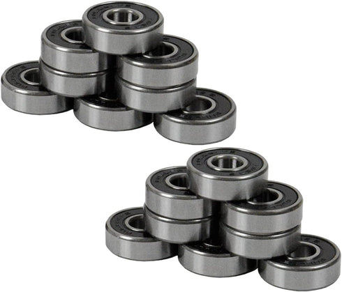 Inline Roller Speed Hockey Bearings Package - 16 Bearings & 8 Spacers Kit (ABEC 9, 7, 5 - Black)