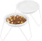 2-Pack Ceramic Raised Cat Bowls for Food and Water, Elevated Dishes with Stand, Dishwasher Safe