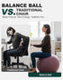 Trideer Exercise Ball Yoga Ball,Office Seating & Balance Ball Chair, Stability Ball for Pilates, Physical Therapy,Core