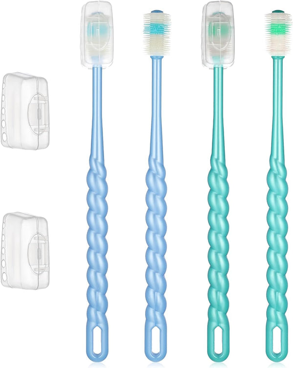 LXUEJIE 4 Pcs 360-Degree Pet Toothbrush for Puppy, Small Dog and Cat Soft