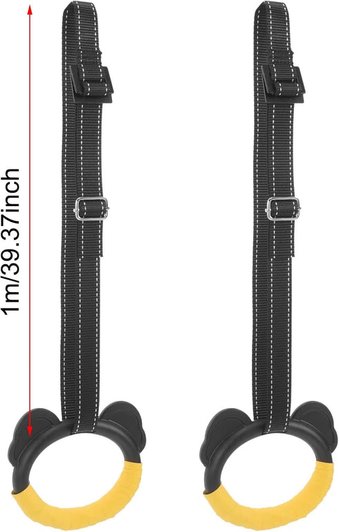 SquEqu Kids Gymnastic Rings with Adjustable Straps Pull up Olympic Rings for Kids Pull Up Bar Doorway Chin up Bar