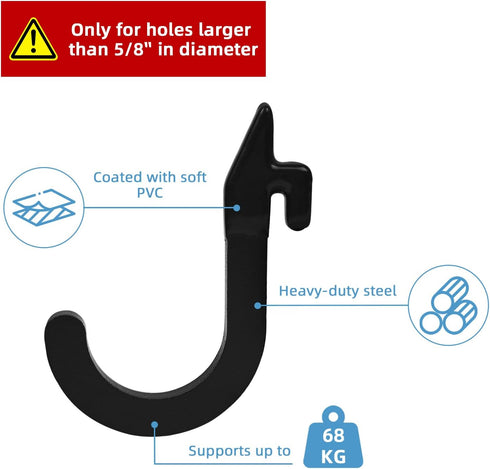 Topfinder 8PSC Squat Rack Accessories Hook Holder,Power Rack Attachments Hooks,DIY Storage Hook for Resistance Bands
