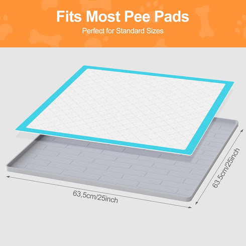 PUWANJILI Holder,25 25 Pee Pad Tray Holder for Dogs,Non-Slip Silicone Dog Puppy Pad x Square Puppy Potty Training
