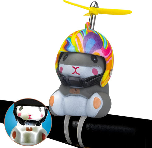 wonuu Duck Bike Bell with Light, Cute Hamster Bicycle Horn and Dashboard Decoration for Motorcycle