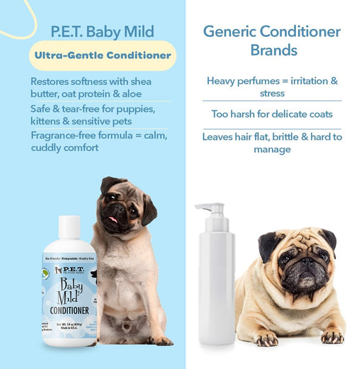 16 oz 25:1 P.E.T. Baby Mild Ultra-Gentle Conditioner, Concentrate | Shea Butter, Oat & Aloe Blend | Fragrance-Free