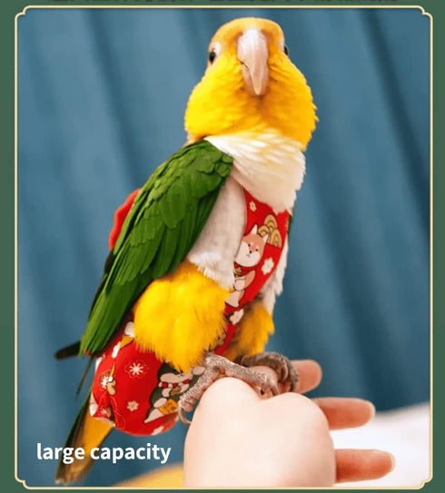 Barn Eleven Bird Flight Suits Diapers, Parrot Diapers for Monk Parakeets, Cockatiels, Parrot Clothes Costume, Bird