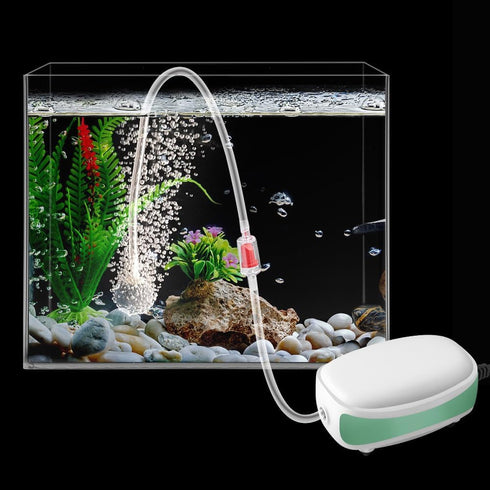 FEDOUR Aquarium Air Pump, 1 Outlet Whisper Adjustable Fish Tank Aerator, Quiet Oxygen Pump with Accessories