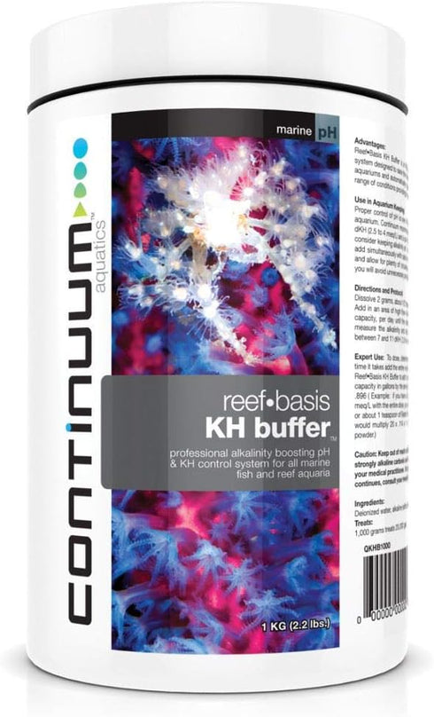 Continuum Aquatics Reef Basis KH Buffer – Professional Alkalinity Boosting pH & KH Buffer Powder for Marine Saltwater Fish and Reef Aquariums