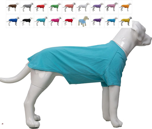 Lovelonglong Pet Clothing Dog Costumes, Basic Blank T-Shirt Tee Shirts for Small Dogs (Turquoise, M)