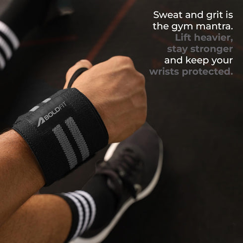 Boldfit Wrist Supporter for Gym Wrist Band for Men Gym & Women with Thumb Loop Straps - Wrist Wrap Gym Accessories