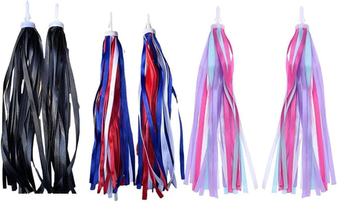 GANPUB 1 Headsets Pair for Bicycles Grips Tassels Ribbon Easy Attach to Handlebar Kids Rainbow Bicycle Streamers Kids'