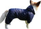 Fleece Lined Dog Coat with Detachable Hood and Hind Legs, Warm Puppy Jacket for Winter (Blue XXL)